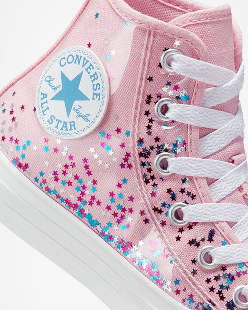 Dívčí Boty Vysoké Converse Chuck Taylor All Star Encapsulated Glitter Oranžové Růžové Blankyt | CZ HEPC37